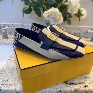 Fendi Blue and Cream Baguette Nano